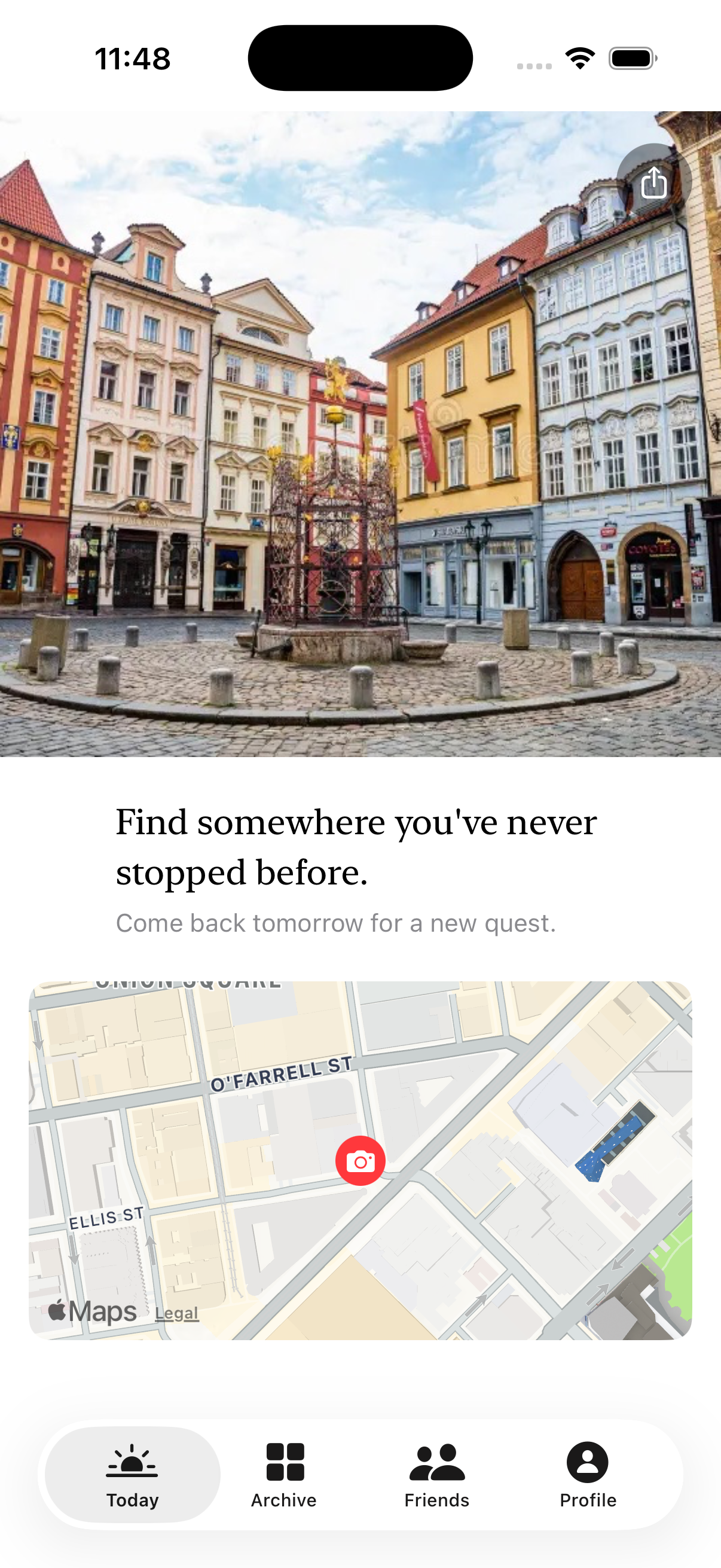 Find somewhere you've never stopped before